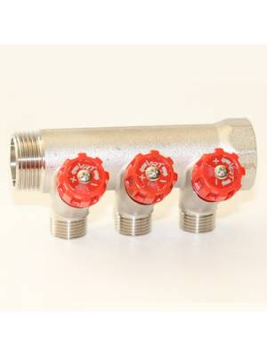 Коллектор 1''x1/2'' с регулировочными вентилями VRT (3 вых)