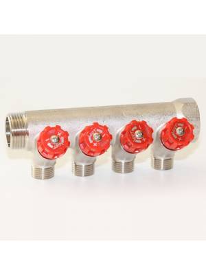 Коллектор 1''x1/2'' с регулировочными вентилями VRT (4 вых)