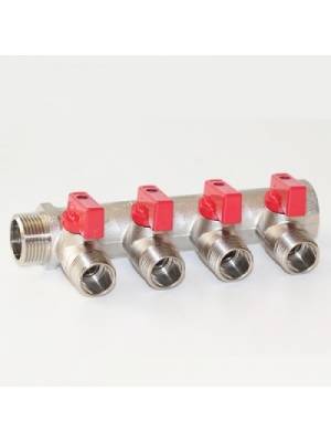 Коллектор 3/4''x1/2'' с отсечными кранами VRT (4 вых)