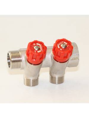 Коллектор 3/4''x1/2'' с регулировочными вентилями VRT (2 вых)	