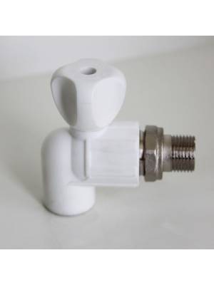 Кран американка шар 20-1/2" угловой PP-R ПОЛИТЭК БЕЛЫЙ