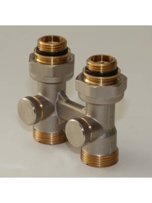 Узел прямой радиаторный 1/2''х3/4'' нар/вн Евроконус HEATON со встр. вентилем для 2-трубной системы