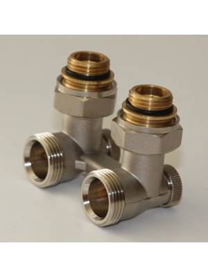 Узел угловой радиаторный 1/2''х3/4'' нар/вн Евроконус HEATON со встр. вентилем для 2-трубной системы