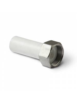 Штуцер с накид. гайкой 20х1/2" PRO AQUA БЕЛЫЙ